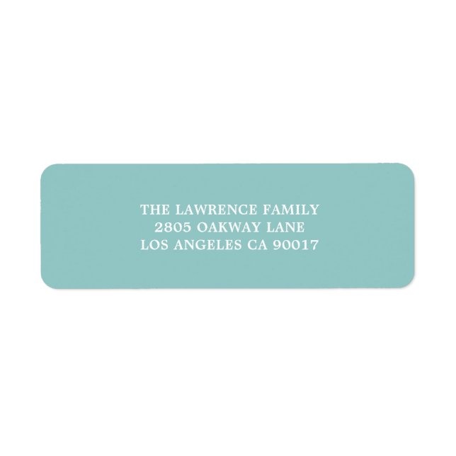 Aqua White Address Return Address Label (Front)