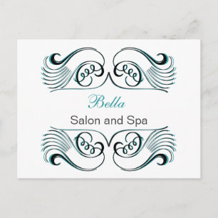 aqua  white Chic Business Thank You Cards