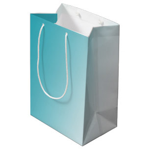 Aqua White Ombre Medium Gift Bag