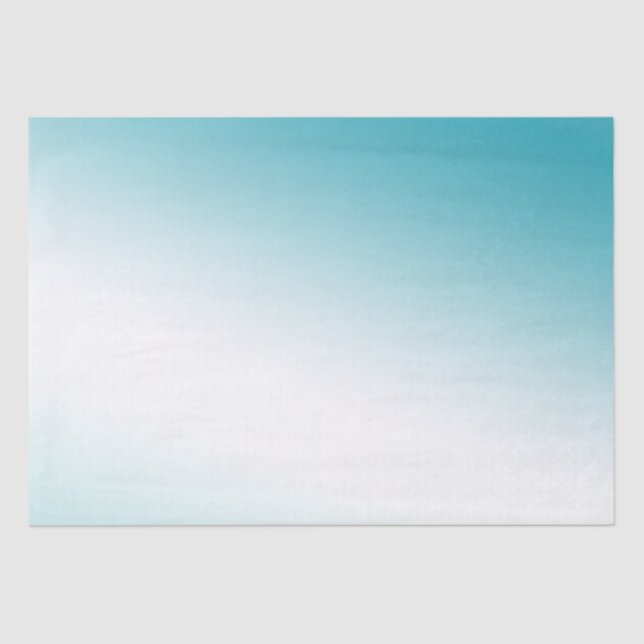 Aqua White Ombre  Tissue Paper (Front)