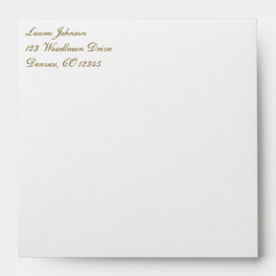 Aqua, White Stripes with Gold Scrolls Sq. Envelope