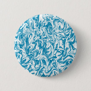 Aqua & White Swirl 6 Cm Round Badge