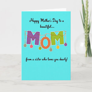 Aqua Woven Mum Mothers Day Card