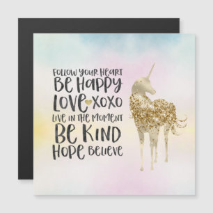 Aqua Yellow Pink Watercolor Inspirational Unicorn