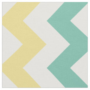 Aqua, Yellow, White Chevron Stripe Fabric