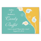 Aqua Yellow White Floral Wedding Candy Buffet Sign