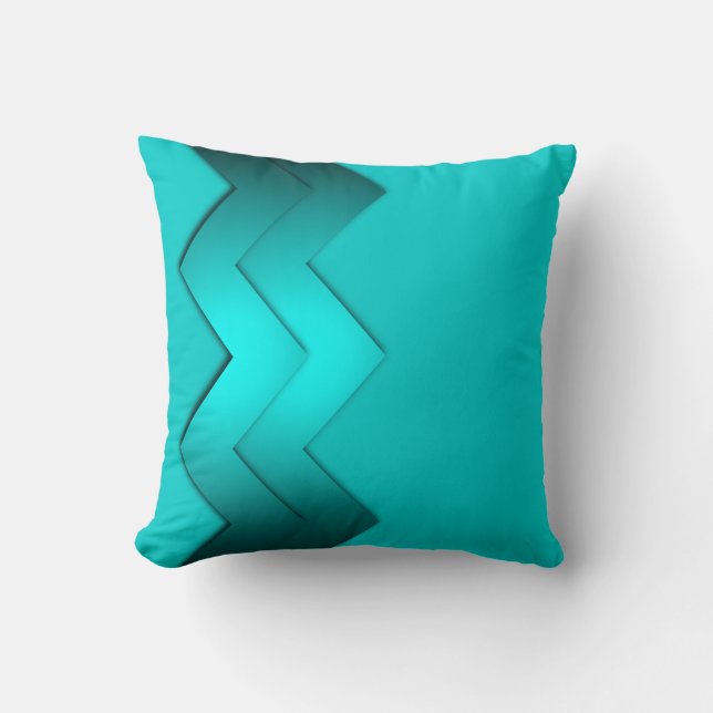Aqua Zig Zag Design 2 Pillows (Front)