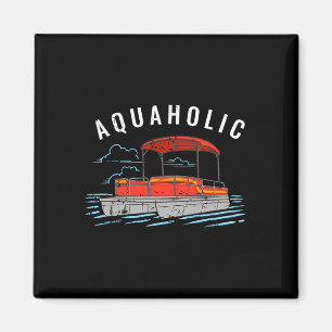 Aquaholic Pun - Funny Lake Lover Pontoon Boating M Magnet