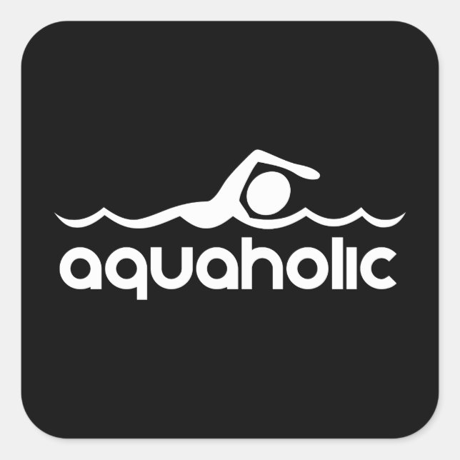 Aquaholic Square Sticker (Front)