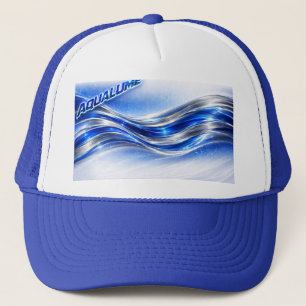 Aqualume Flow – Blue Silver Wave Energy Mug Trucker Hat