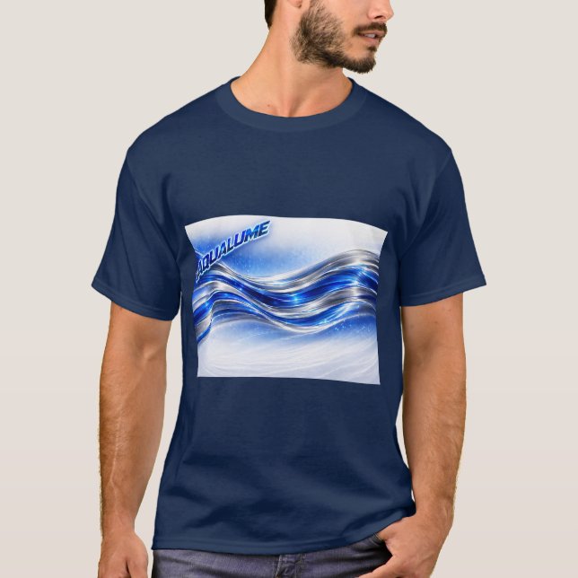 Aqualume Flow Shirt – Blue Silver Wave Energy Desi (Front)