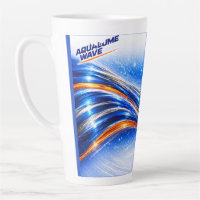 Aqualume Wave Mug – Blue Orange Abstract Flow Desi