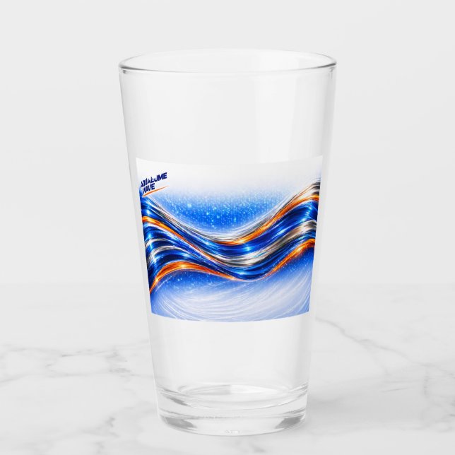 Aqualume Wave Shirt – Blue Orange Abstract Flow De Glass (Front)
