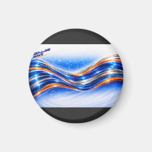 Aqualume Wave Shirt – Blue Orange Abstract Flow De Magnet