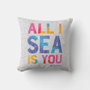 Aquaman "All I Sea Is You" Colourful Paisley Cushion