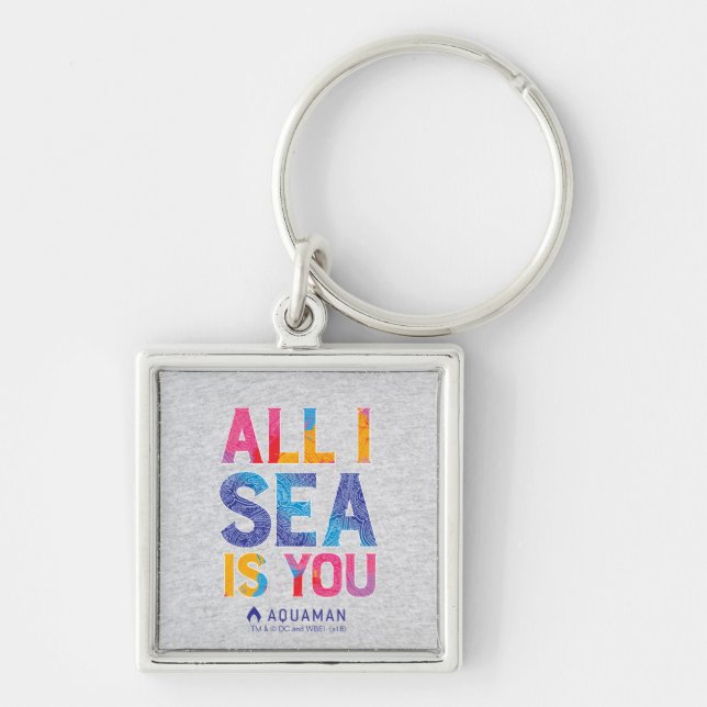 Aquaman | "All I Sea Is You" Colourful Paisley Key Ring (Front)