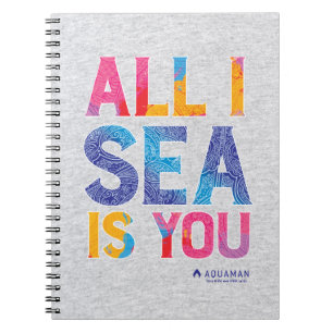 Aquaman "All I Sea Is You" Colourful Paisley Notebook