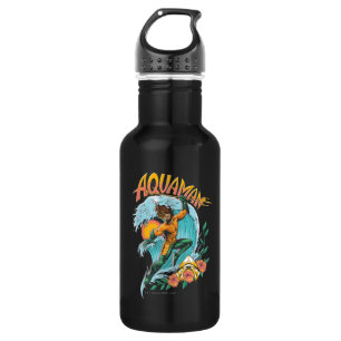Aquaman and Trident Rising Surf Graphic 532 Ml Water Bottle