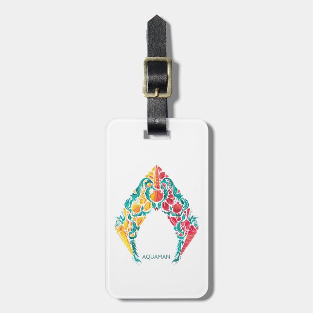 Aquaman | Aquaman & Mera Themed Seashell Logo Luggage Tag (Front Vertical)