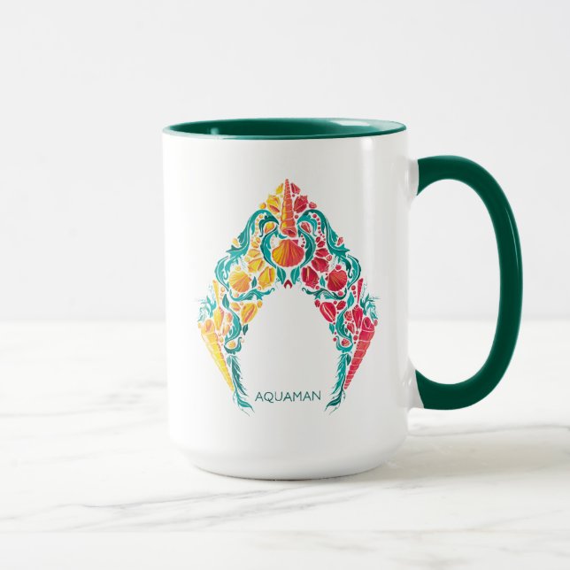 Aquaman | Aquaman & Mera Themed Seashell Logo Mug (Right)