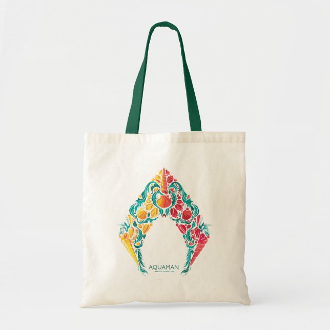Aquaman | Aquaman & Mera Themed Seashell Logo Tote Bag (Front)