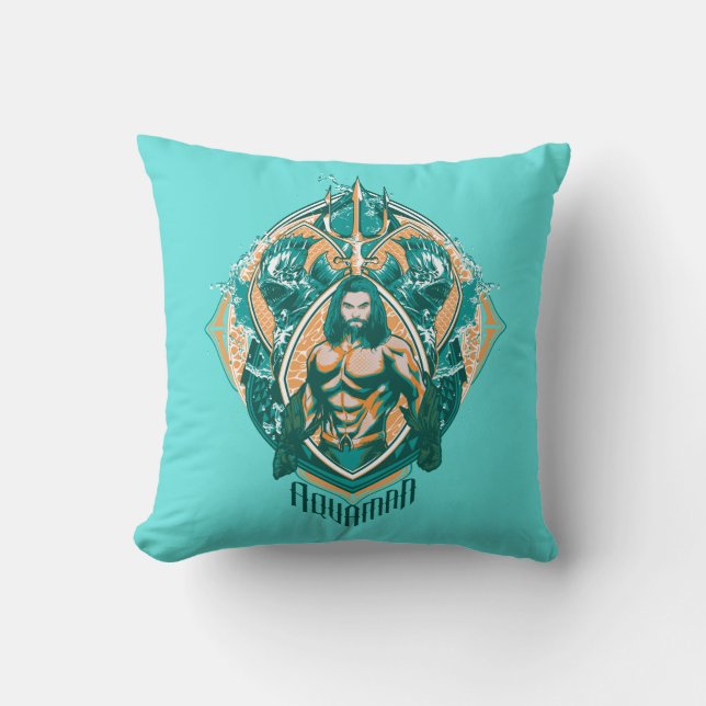 Aquaman | Aquaman & Trenchers Graphic Cushion (Front)