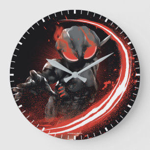 Aquaman   Black Manta Red Swipe Graphic Large Clock