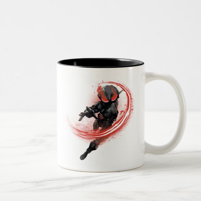 Aquaman | Black Manta Red Swipe Graphic Two-Tone Coffee Mug (Right)
