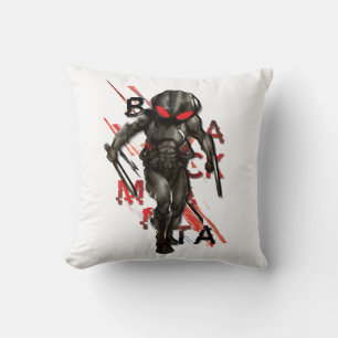 Aquaman Black Manta Scattered Typography Graphic Cushion