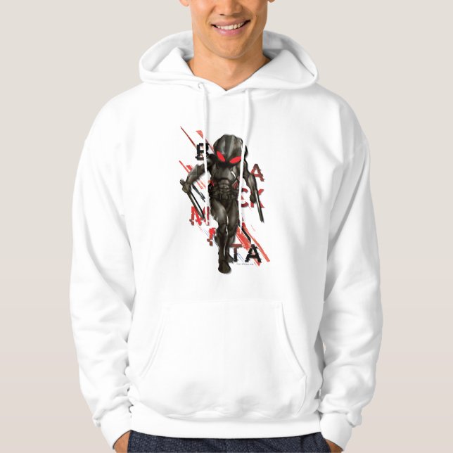 Aquaman | Black Manta Scattered Typography Graphic Hoodie (Front)