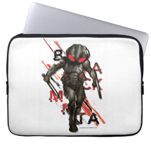 Aquaman   Black Manta Scattered Typography Graphic Laptop Sleeve