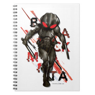 Aquaman   Black Manta Scattered Typography Graphic Notebook