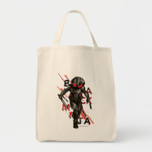 Aquaman   Black Manta Scattered Typography Graphic Tote Bag