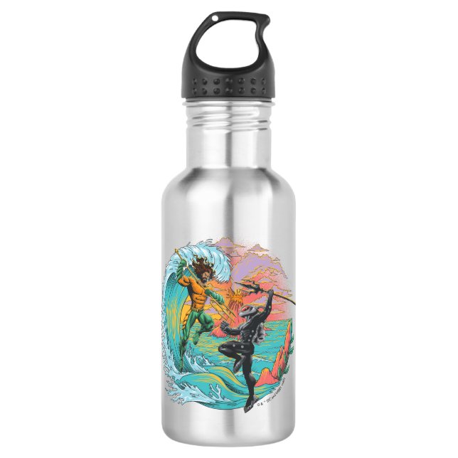 Aquaman & Black Manta Tidal Wave 532 Ml Water Bottle (Front)
