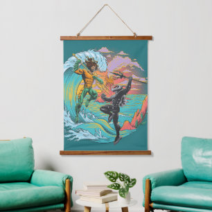 Aquaman & Black Manta Tidal Wave Hanging Tapestry