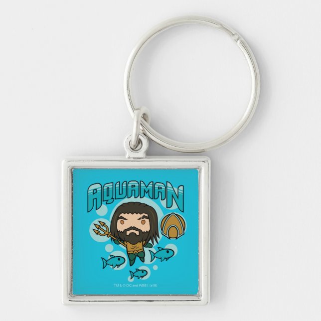 Aquaman | Chibi Aquaman Undersea Graphic Key Ring (Front)