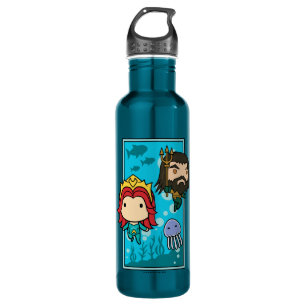 Aquaman Chibi Mera & Aquaman Undersea Graphic 710 Ml Water Bottle