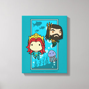 Aquaman Chibi Mera & Aquaman Undersea Graphic Canvas Print