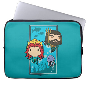 Aquaman Chibi Mera & Aquaman Undersea Graphic Laptop Sleeve