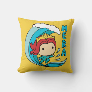 Aquaman Chibi Mera Riding Wave Graphic Cushion