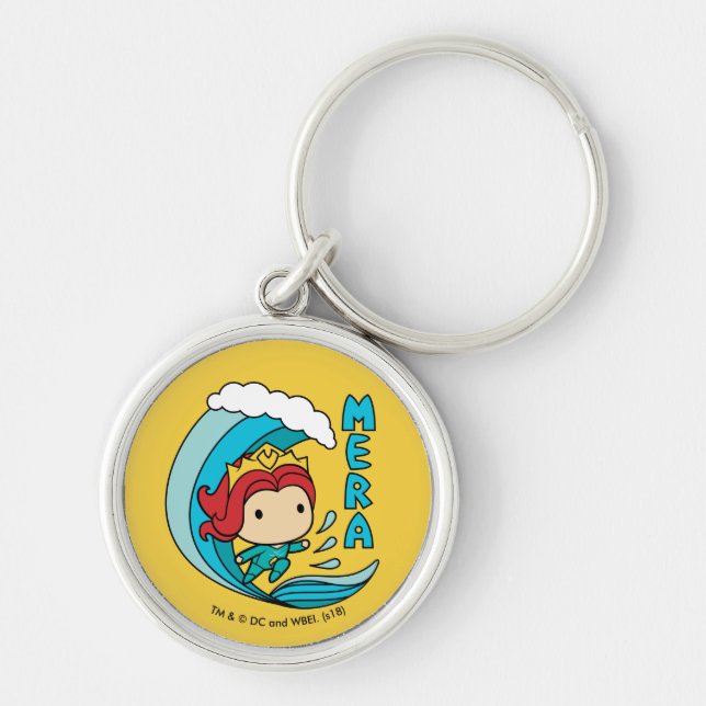 Aquaman | Chibi Mera Riding Wave Graphic Key Ring (Front)