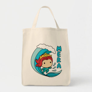 Aquaman   Chibi Mera Riding Wave Graphic Tote Bag