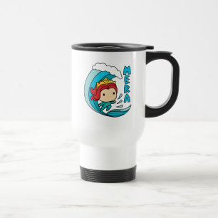 Aquaman   Chibi Mera Riding Wave Graphic Travel Mug