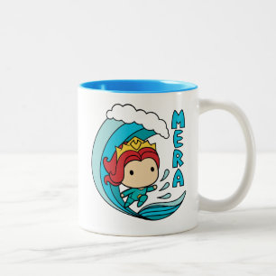 Aquaman   Chibi Mera Riding Wave Graphic Two-Tone Coffee Mug