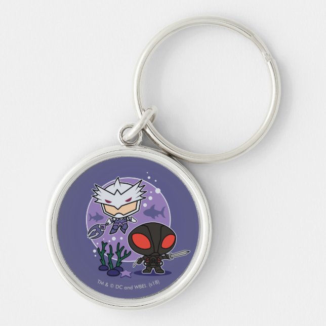 Aquaman | Chibi Orm & Black Manta Undersea Graphic Key Ring (Front)