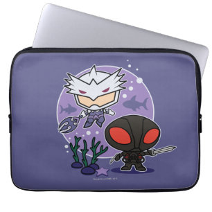 Aquaman Chibi Orm & Black Manta Undersea Graphic Laptop Sleeve
