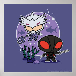 Aquaman   Chibi Orm & Black Manta Undersea Graphic Poster