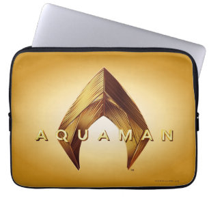 Aquaman   Golden Aquaman Logo Laptop Sleeve