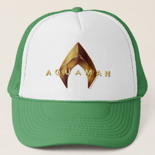 Aquaman   Golden Aquaman Logo Trucker Hat