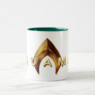 Aquaman   Golden Aquaman Logo Two-Tone Coffee Mug